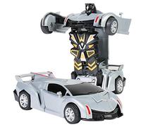 Feizikaw Juguetes Educativos 4 Años 1:32 The Collision Car Children Deformation Car Robot Toy For Kids (Grey, One Size)