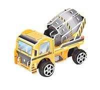 Feizikaw Juguetes Educativos 4 Años Modelo de ensamblaje de Coche de ingeniería inercial para niños, estéreo 3D, Bricolaje, interacción Entre Padres e Hijos (D, One Size)
