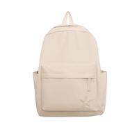 Feizikaw Mochila Pequeña Mochila para estudiantes Street Trend Color sólido Casual Versátil Hombros Bolsa capacidad Bolsa universitaria (White, One Size)