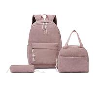 Feizikaw Mochila Universidad Conjunto escolar elegante y funcional de 3 piezas para estudiantes, de tela pana, que incluye bolso hombro, bolso mano y lápiz. (One Size)