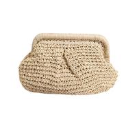 Feizikaw Mochilas Pequeñas Bolso de hombro tejido elegante para mujer, bolso informal de color sólido con temperamento (Beige, 24 * 12 * 15)
