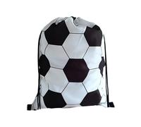 Feizikaw Organizador Plegable Interesante Estampado de fútbol, Ideal para Fitness, con Doble asa, Almacenamiento y cordón Ajustable. Diseño y Estampado únicos. (Black, 42x33cm)