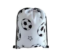 Feizikaw Organizador Plegable Interesante Estampado de fútbol, Ideal para Fitness, con Doble asa, Almacenamiento y cordón Ajustable. Diseño y Estampado únicos. (White, 42x33cm)