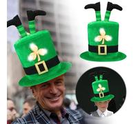 Feizikaw Productos Divertidos Dé rienda Suelta a su Lado Salvaje con Nuestro Sombrero irlandés con decoración para Las piernas entusiastas de los Sombreros Verdes del Día de San (A, 30x29cm)