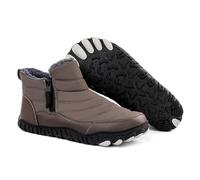 Feizikaw Zapatos de invierno para hombre y hombre, para otoño e invierno, botas gruesas y cálidas, con cremallera y terciopelo para exteriores, gris, 39 2/3 EU
