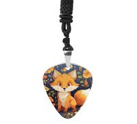 FekiLoot Collar de acero de titanio cortado con diseño de tortuga marina para guitarra, collar con colgante de música para hombres y mujeres con una cuerda negra de 24 pulgadas, talla única, Acero de