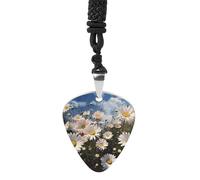 FekiLoot Collar de acero de titanio, hermoso collar con colgante de música en forma de nube, playa, para hombres y mujeres, con una cuerda negra de 61 cm, talla única, Acero de titanio