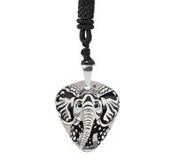 FekiLoot Collar de púa de acero de titanio y cesta y huevos de Pascua, soporte para púas de guitarra, collares con colgante de música para hombres y mujeres con una cuerda negra de 24 pulgadas, talla