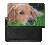 FekiLoot Golden Retriever - Funda para pasaporte de piel sintética con ranuras para tarjetas, funda ligera y portátil para pasaporte de viaje para hombres y mujeres, accesorios de viaje esenciales