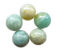 Fekuar Juego de 5 bolas de cristal de amazonita, bolas de piedras preciosas minerales pulidas para decoración de chakras Reiki, Fengshui, 20 mm