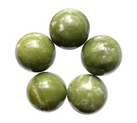 Fekuar Juego de 5 bolas de cristal de jade verde sur, bolas de piedras preciosas minerales pulidas para decoración de chakras Reiki, Fengshui, 20 mm