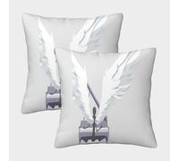 FELASBUID Angel Wings Piano - Estilo de artee Digital Fundas Cojines para Sofá 2 Piezas Arte Funda De Almohada Decorativo para Sala Almohadas Fundas De Estar Sofás Jardín 50x50cm