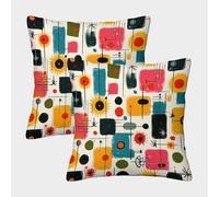 FELASBUID Arte Moderno de Medio Siglo: Diseño Geométrico Abstracto Fundas Cojines para Sofá 2 Piezas Funda De Almohada Modernos Decorativo Throw Cojín para Sala Hogar 40x40cm