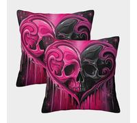 FELASBUID artee del cráneo gótico - ilustración de fantasía Oscura Fundas Cojines para Sofá 2 Piezas Arte Funda De Almohada Decorativo para Sala Funda Cojin De Estar Sofás Jardín 50x50cm