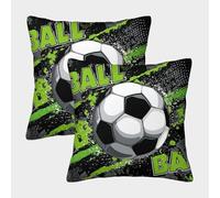 FELASBUID Bola de fútbol - SportsGraphicStyle Fundas Cojines para Sofá 2 Piezas Arte Funda De Almohada Confortable Square Funda Cojin De Estar Dormitorio 40x40cm