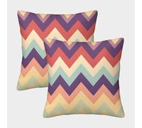 FELASBUID ChevronPatrón - VintageStyleGraphic Fundas Cojines para Sofá 2 Piezas Arte Funda De Almohada Confortable Square Funda De Cojines Sala Casa Decor 45x45cm