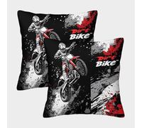 FELASBUID Dirt Bike Rider - Motocicleta Estilo de Acción Fundas Cojines para Sofá 2 Piezas Arte Funda De Almohada Modernas Decorativa Almohadon Cubre Sala Casa Decor 45x45cm