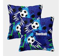 FELASBUID Diseño de Bola de Futbol-SportyGraphicStyle Fundas Cojines para Sofá 2 Piezas Arte Funda De Almohada Decorativo para Sala Throw Cojín De Estar Sofás Jardín 40x40cm