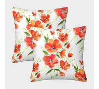 FELASBUID Diseño Floral-Flores de Estilo Acuarela Fundas De Cojín del Sofá Juego De 2 Available All Seasons Fundas De Almohada Decorativos Cuadrado Almohadon Cubre para Sala Hogar 40x40cm