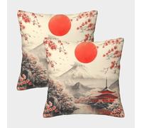 FELASBUID Flor de Cerezo Fundas Cojines para Sofá Juego De 2 Interesante Funda De Almohada Decorativos Cuadrado Almohadas Fundas De Estar Dormitorio 50x50cm