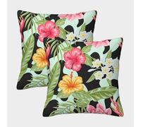 FELASBUID Flores Tropicales-VibrantPatternStyle Fundas De Cojín del Sofá Juego De 2 Available All Seasons Fundas De Almohada Decorativos Cuadrado Funda Cojin De Estar Dormitorio 50x50cm