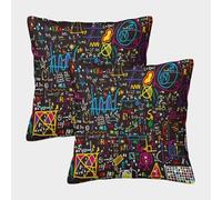 FELASBUID Fórmulas matemáticas: Diseño Educativo Colorido Fundas Cojines para Sofá 2 Piezas Disponible Todas Las Estaciones Funda De Almohada Modernas Decorativa Funda Cojin para Sala Hogar 40x40cm