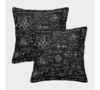 FELASBUID Fórmulas matemáticas - Estilo de Pizarra académica Fundas De Cojín del Sofá Juego De 2 Arte Fundas De Almohada Decorativos Cuadrado Funda Cojin Sala Casa Decor 45x45cm