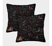 FELASBUID Fórmulas matemáticas: gráficos educativos Coloridos Fundas Cojines para Sofá 2 Piezas Funda De Almohada Decorativos Cuadrado Funda Cojin Sala Casa Decor 50x50cm
