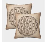 FELASBUID Geometría Sagrada: diseño Espiritual simbólico Fundas De Cojín del Sofá Juego De 2 Arte Fundas De Almohada Decorativos Cuadrado Funda De Cojines para Sala Hogar 40x40cm