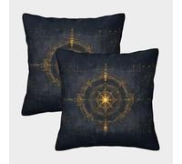 FELASBUID Mystic Circle - Diseño de fantasía Digital Fundas Cojines para Sofá 2 Piezas Disponible Todas Las Estaciones Funda De Almohada Decorativo para Sala Funda Cojin Sala Casa Decor 45x45cm