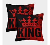 FELASBUID RoyalCrown - Diseño Gráfico BoldGraphic Fundas Cojines para Sofá 2 Piezas Disponible Todas Las Estaciones Funda De Almohada Decorativo para Sala Almohadon Cubre De Estar Dormitorio 50x50cm
