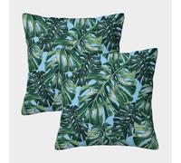 FELASBUID TropicalLeafPattern-BotanicalarteStyle (en inglés) Fundas De Cojín del Sofá Juego De 2 Arte Fundas De Almohada Decorativos Cuadrado Funda De Cojines De Estar Dormitorio 50x50cm