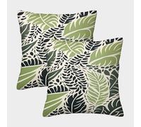 FELASBUID TropicalLeafPattern-ModernBotanicalarte Fundas De Cojín del Sofá Juego De 2 Arte Fundas De Almohada Decorativos Cuadrado Funda De Cojines Sala Casa Decor 50x50cm