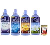 Felce Azzurra Ammorbidente - Pack de prueba Classico, ambra ed argan, Fiori Di Luna, pura freschezza, suavizante concentrado perfumado, 45 lavados, 3 x 900 ml + Polpa italiana gourmet 400 g