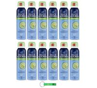 Felce Azzurra - Desodorante en aerosol (12 unidades, tecnología desodorante fresca, eficacia 48 horas, sin manchas, 150 ml, incluye llavero Beni Culinari gratuito)