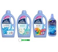 Felce Azzurra - Detergente líquido para lavadora, 3 paquetes de 1595 ml, 40 lavados + 1 suavizante concentrado de 900 ml + llavero Beni Culinari gratuito