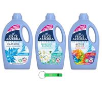 Felce Azzurra - Detergente líquido para lavadora, 3 paquetes de 1595 ml, 40 lavados, 3 aromas diferentes + llavero Beni Culinari gratis