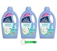 FELCE AZZURRA - Detergente líquido para lavadora, 40 lavados, almizcle blanco, 1,595 L, incluye llavero Beni Culinari