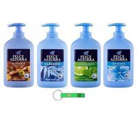 Felce Azzurra Jabón Sapone Liquido Test Pack 4 x 300 ml - 4 fragancias diferentes - Ideal para manos y cara + llavero Beni Culinari gratis