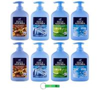 Felce Azzurra Jabón Sapone Liquido Test Pack 8 x 300 ml - 4 fragancias diferentes - Ideal para manos y cara + llavero Beni Culinari gratis