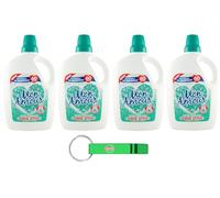 Felce Azzurra Mon Amour - Suavizante para la higiene activa (4 unidades, fragancia distintiva, ropa suave, 60 lavados, 3 L, incluye llavero Beni Culinari gratis)