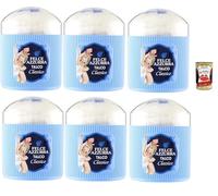 Felce Azzurra Paglieri - Polvo corporal con borla, talco Classico con Piumino, talco clásico con esponja, 6 x 250 g + Polpa italiana Gourmet 400 g