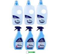 Felce Azzurra Ropa Planchado Paquete de prueba de agua perfumada para plancha 3 x 1000 ml + Apretto ayuda de planchado ligeramente fortalecedor 3 x 750 ml + llavero Beni Culinari gratis