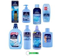 Felce Azzurra Set de Detergente perfumado Classico - Perfume para la colada - Suavizante - Desodorante - Jabón - Gel de ducha - Talco 8 artículos de la misma fragancia + llavero Beni Culinari gratis