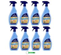 FELCE AZZURRA Sgrassatore Multiuso - Desengrasante en spray con desengrasante (8 unidades, 750 ml, incluye llavero Beni Culinari gratuito)