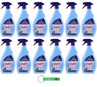 FELCE AZZURRA Vetri Multiuso - Limpiador de cristales (750 ml, incluye llavero Beni Culinari gratuito), 12 unidades