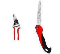 FELCO 14 Tijera de Podar Profesional Compacta Bypass 18 mm para Manos Pequeñas con Sierra Plegable FELCO 600 para Poda Delicada