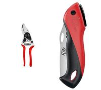 FELCO 14 Tijera de Podar Profesional Compacta Bypass 18 mm para Manos Pequeñas + Sierra Plegable FELCO 601 Hoja Recta 120 mm para Poda Precisa