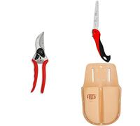 FELCO 2 Tijera de Podar Profesional Bypass 25 mm para Mano Derecha con Sierra Plegable FELCO 600 para Trabajos de Jardinería Exterior