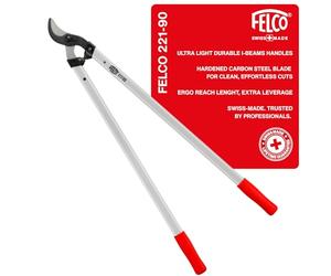 FELCO 221-90 Tijeras de podar de dos manos con 90 cm de longitud total, cabeza de corte tirante
